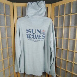 Faherty Malibu Slub Hoodie Blue Oasis Size XL